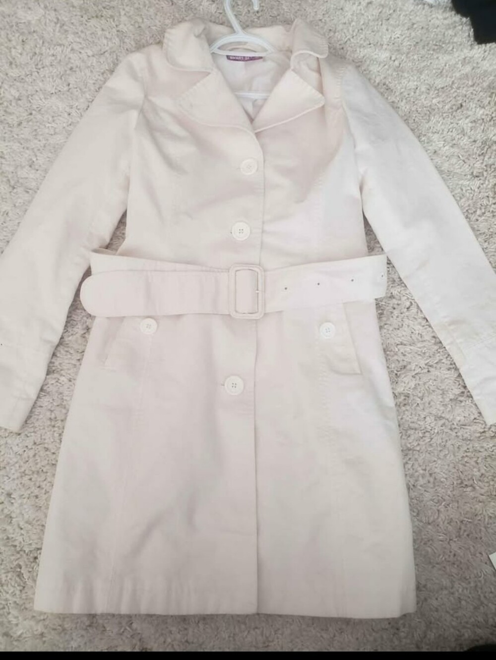 Smart Set Light Cream Trench Coat with Belt